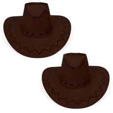 파티해 카우보이모자, 브라운, 2개