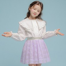 ILoveJ 女童 N 大翻領開襟棉質襯衫