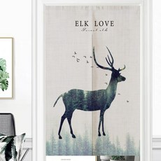 Market A 自然鹿插畫半門簾, TYPE9