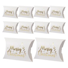 모던앳 크리스마스 금박 선물 상자, 화이트, 10개