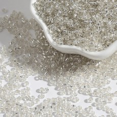 Allode 透明簡約珠子多色DIY珠子 3mm 500入, 02 銀白色, 2個