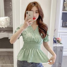 Doobom 女款時尚V領襯衫