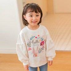 Lala Amang 女童款兔子花園印花荷葉邊T恤