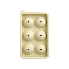 sillymann 鉑金矽膠6顆冰球製冰盒 WSK8041, 冰黃色