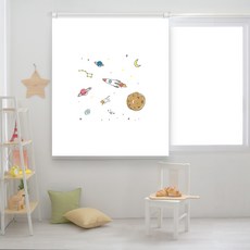 우주로켓 실사 롤스크린 암막원단