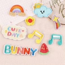 EUMES DIY 手帳裝飾 手機裝飾 裝飾用布貼貼紙套組, 可愛日, 1套