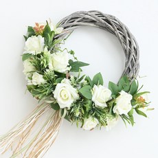 Garden in the City 復古水晶玫瑰花圈, 奶油色