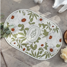 yoliyolo 可水洗防滑珪藻土腳踏墊, 花卉2