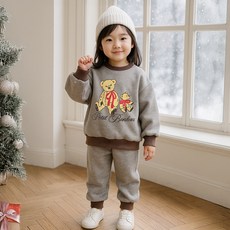 KIDSCOMO 兒童刷毛Wonder Bear上下套裝