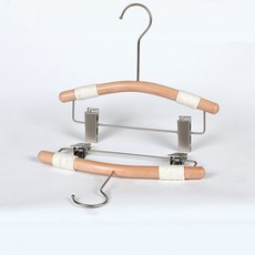 Senseitta兒童用原木衣架褲子衣架 11繩索褲子掛勾 圓形掛勾 15cm M59, 5個, 啞光的