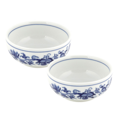 CESKY PORCELAN 藍洋蔥圖騰大碗 CB454, 2個, 白色