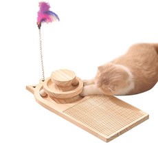 Gatto貓咪堅固木板轉盤抓板玩具 A型, 棕色的, 1個