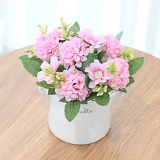 도시정원 조화 손잡이 믹스 알리움 소품, 핑크, 1개