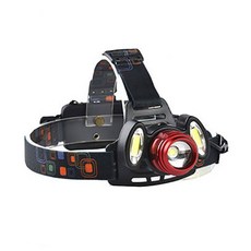 충전식 MAX 6000LM 1XCREE XML XM-T6 + 2XCOB LED 헤드랜턴 + 충전식 배터리 2200mAh 2p 세트 거치대미포함, 랜덤발송, 1세트