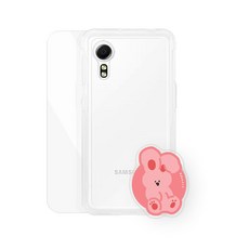 바니몽 아크릴 챠밍톡 + 클리어젤리 휴대폰 케이스 + 강화유리 액정보호필름 세트