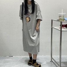 레몬소울 두덴 프린팅 반팔 원피스 빅사이즈 포함