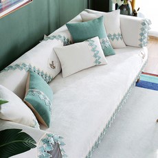 Market A 高級雪尼爾蕾絲布料沙發墊