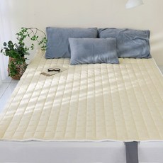 SCOHOme 韓國製造 30支純棉 Happy 绗缝溫水暖墊專用床包, Happy奶油黃