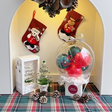 LOVELY FARM LED聖誕魔術氣球 + 壓克力樹套組, 15 麋鹿聖誕 + 3綠色混合