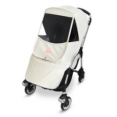 Manito 麻花布貼布 Bugaboo Bee Dragonfly 專用嬰兒推車防風罩, 兔子奶油色