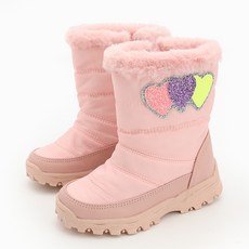 童款閃亮愛心防寒絨毛靴
