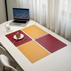 briview Linea 雙面餐墊, 4個, 紅色 + 黃色, 43 x 30 cm