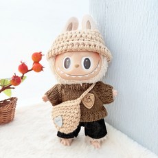 Labubu衣服粉色吊帶褲組, 黑色牛仔褲4件套, 1個