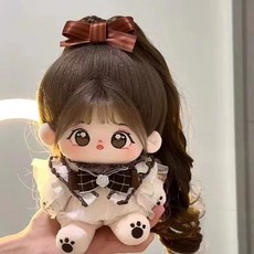 모카돌 닝닝 유골 무속성 솜인형 + 리본 바디슈트 + 가발 세트, 20cm, 혼합색상, 1세트