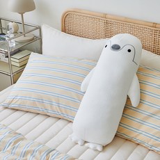 한빛카페트 아이스쿨 북극친구들 냉감 바디필로우 펭귄