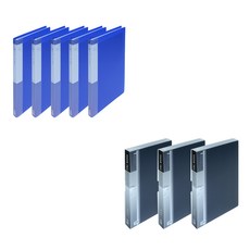 ECO Chungwoon PP文件夾40張A45p+PP文件夾金屬裝飾80張A43p, 藍色（60 個透明文件），黑色（80 個透明文件）, 1組