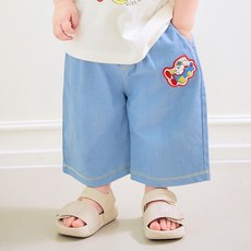 mollimelli 兒童透氣舒爽七分丹寧哈倫褲