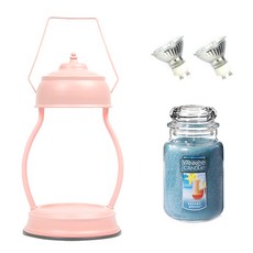 融蠟燈+蠟燭 夏日清涼款+燈泡 2入組, 粉紅色