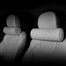 디테일링 우븐블럭 프리미엄 목 쿠션, 그레이(쿠션) + 실버(실), 2개