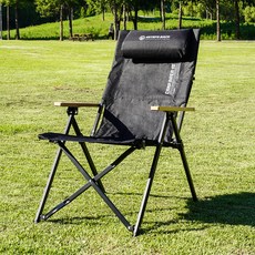 ZERA 露營用4段寬版折疊躺椅, 黑色, 1個