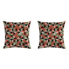 現代舒適色系幾何圖案抱枕套 2入