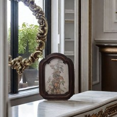 Mirnoa 歐式復古臥室客廳裝飾桌上型相框 A款 MMM3535, 1個, 棕色