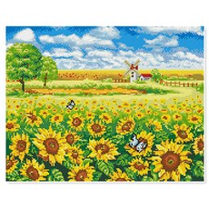 The Homes DIY優質鑽石十字繡組, 05風車向日葵, 1套