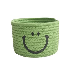 방긋 인테리어 수납용 끈 바구니, 그린, 1개