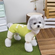 Coco studio 寵物刷毛Coco胸背帶 Glamdog訓練連身衣, 1個, 綠色