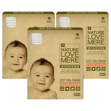 NATURE LOVE MERE 然自母愛 新生兒衛生棉籤, 3個, 80件