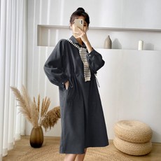 孕婦襯衫長袖連身裙