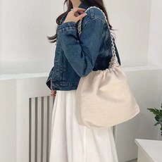 GENIAL 女士單肩帆布基本素色環保袋 GA2826