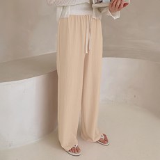 바이로쏘 여성용 밴딩 쿨 플리츠 와이드 잠옷 긴바지 BRS193