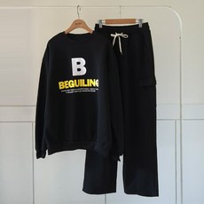 Bori Mam 刷毛Biga大學T工裝寬褲套裝 孕婦裝