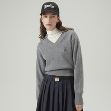 Iter 女款緹花翻領V領毛衣