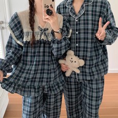 Jnana 情侶款Kelbi格紋睡衣套裝