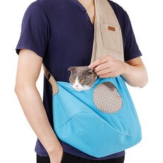 우리 댕냥이 나들이 가자 고양이 강아지 이동가방, 블루, 1개