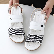 J SHOE 女士牛皮伊莎貝爾厚底露跟涼鞋 5.5cm, 白色, 230