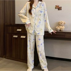 Twistar 女款毛圈布睡衣 長袖上衣 + 下身套裝
