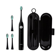 제스파 타이니 무선 음파 전동칫솔 블랙실버 + 칫솔모 블랙 2p, ZPL1017, 1개